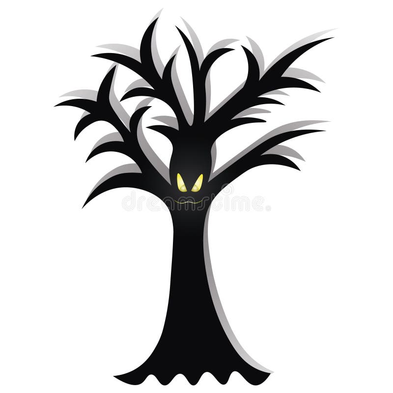 arbre sinistre croquis une grimace mysterieuse bouche cousue illustration de vecteur livre coloriage succursales tringle hallo du invitation tete 199732263 coloriages chats sauvages