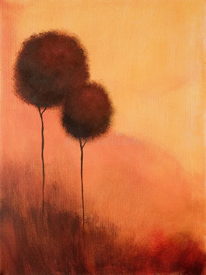 Arbres abstraits de peinture illustration stock Arbres abstraits de peinture illustration stock