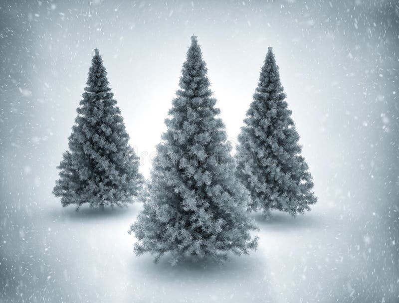 Arbres et neige de Noël illustration de vecteur Arbres et neige de Noël illustration de vecteur