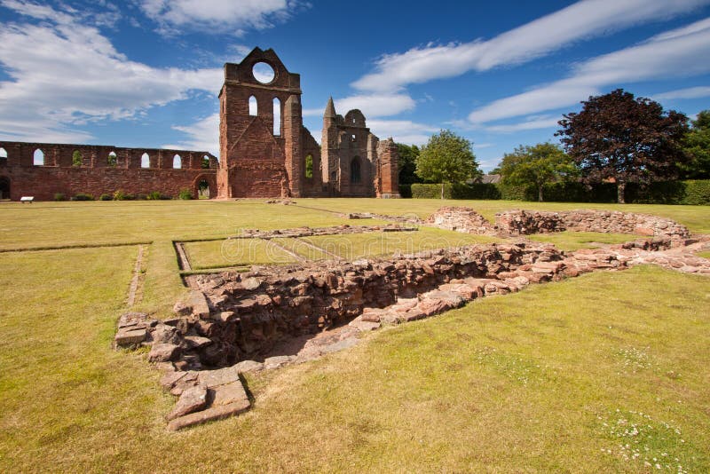 Arbroath Opactwo, Angus, Szkocja Zdjęcie Stock Obraz złożonej z duch