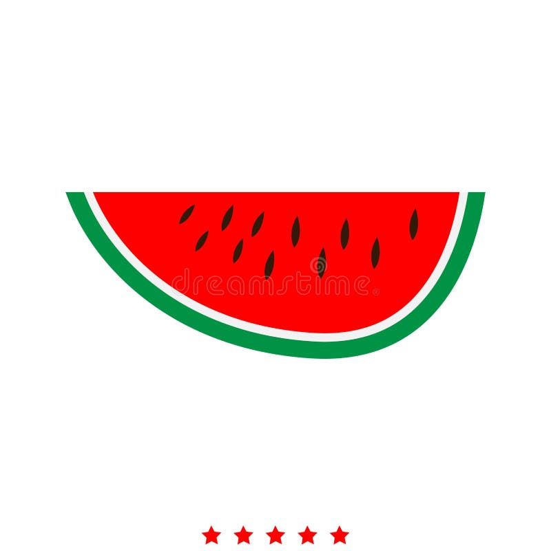 Arbuz ikona Mieszkanie styl ilustracji Arbuz ikona Mieszkanie styl ilustracji