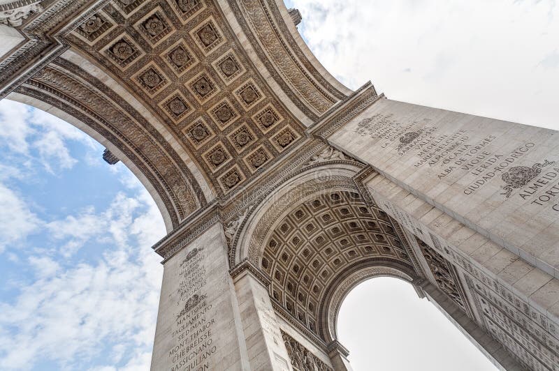 Arc de triomphe view from below