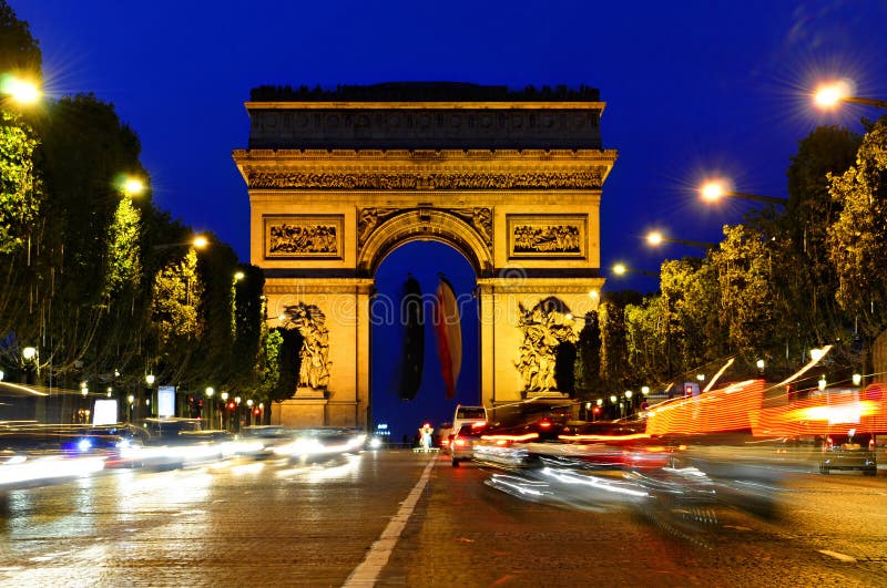 Arc de Triomphe - arco del triunfo, París, Francia fotografía de archivo libre de regalías
