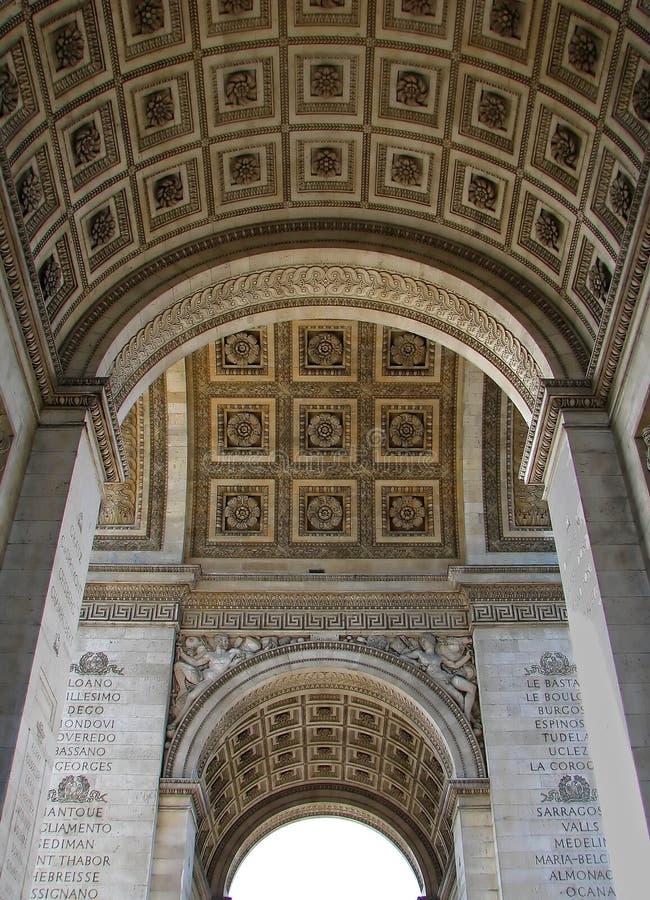 Interior of Arc de Triomphe in Paris, France. Interior of Arc de Triomphe in Paris, France.