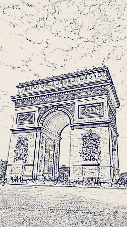 Arc De Triomphe Sunlight Stock Illustrations – 2 Arc De Triomphe ...