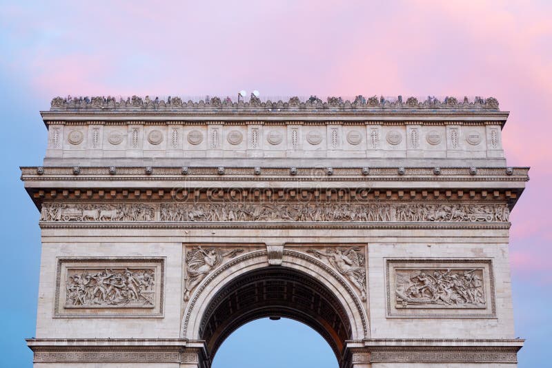 Arc De Triomphe in Paris, Roof Top Stock Image Image of morning