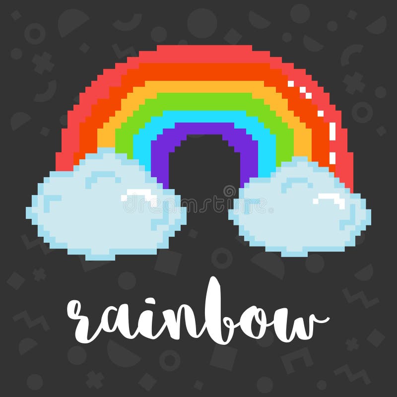 Arc-en-ciel de pixel de vecteur illustration stock Arc-en-ciel de pixel de vecteur illustration stock