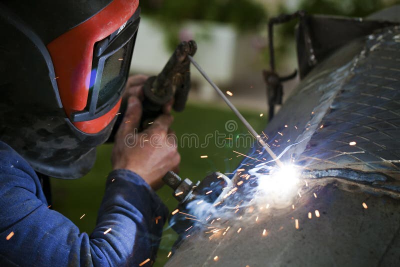Arc Welding stock image. Image of heat, fire, endustry 90751173