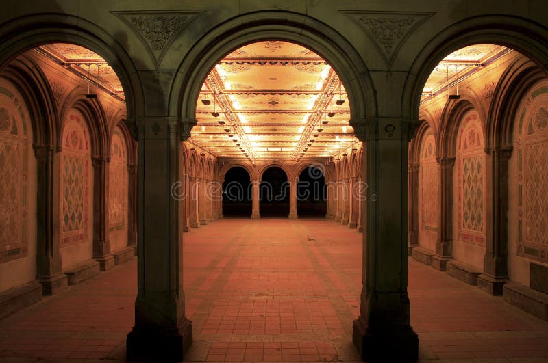 Bethesda Terrace Grand Staircase in Central Park Editorial