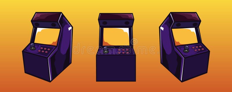 Set of Arcade Video Game Machines in Cartoon Style Stock Vector -  Illustration of classic, gamer: 225001241