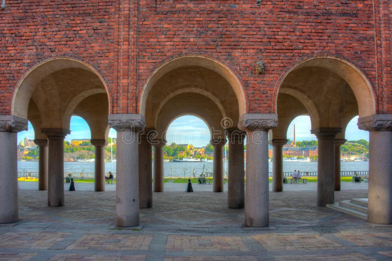 Arcade of the Town Hall in Stockholm, Sweden Editorial Photo Image of