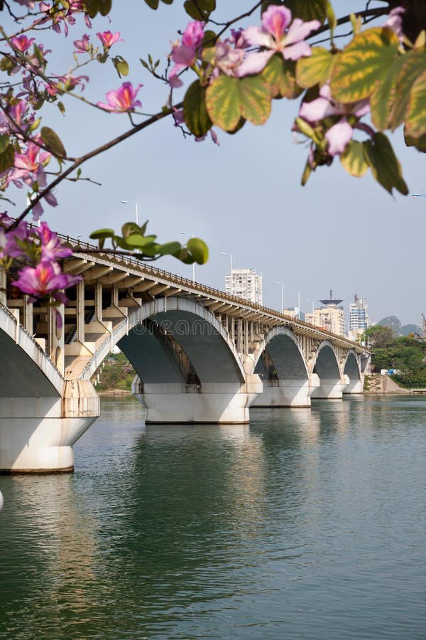 Arch bridge in spring