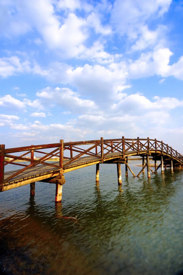 Arch bridge under the clouds