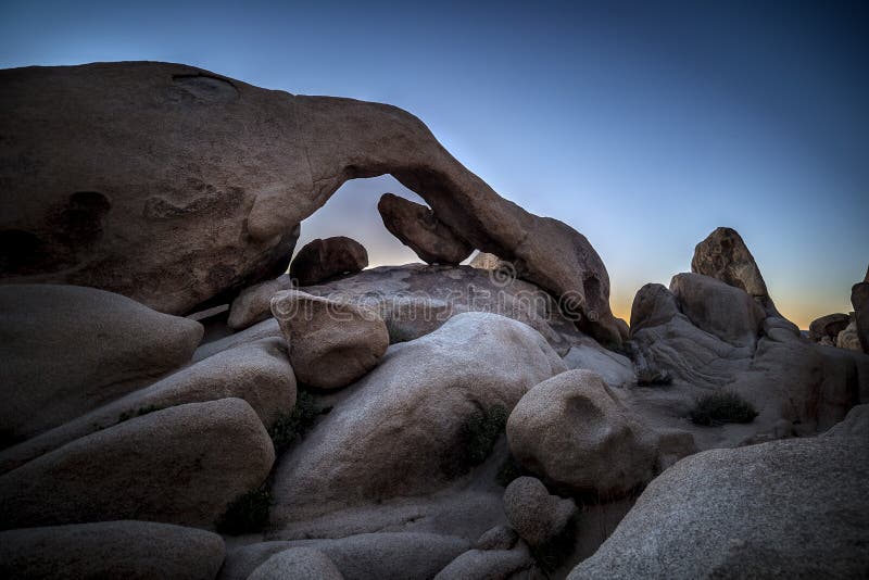 Arch Rock at Joshua Tree National Park stock photos