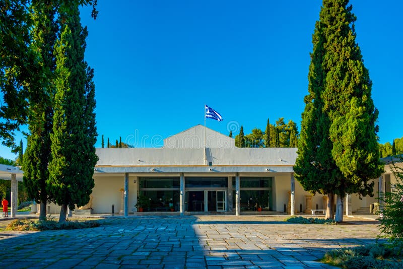 Archaeological Museum of Olympia in Greece Stock Photo - Image of lamp ...