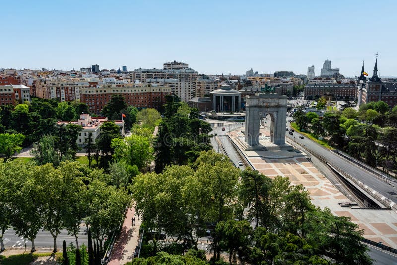 Monumental Arch of the Moncloa, north entrance to the city of Madrid, Spain. Monumental Arch of the Moncloa, north entrance to the city of Madrid, Spain