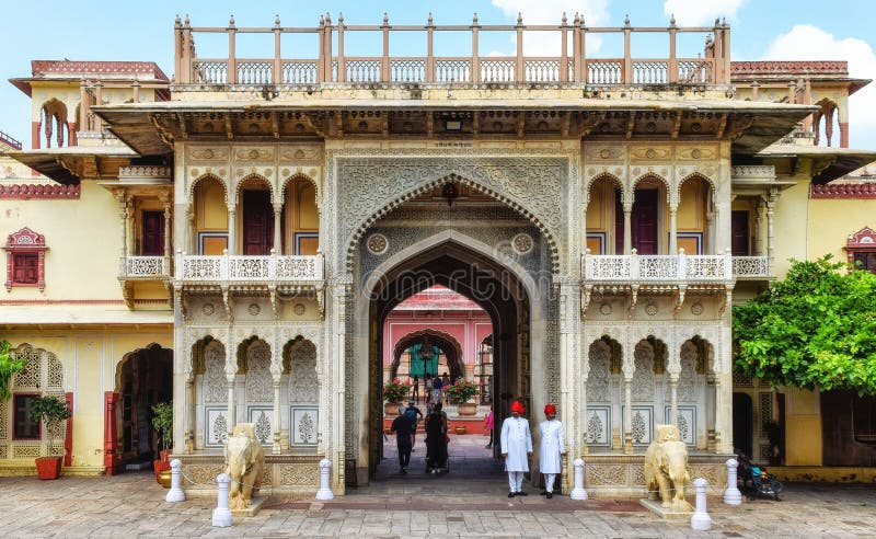 Arched Entrance, City Palace Pink City Jaipur Rajasthan India Editorial ...