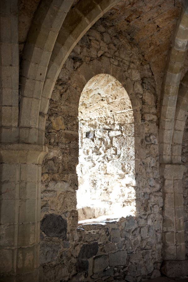 Arched Window Inside a Castle