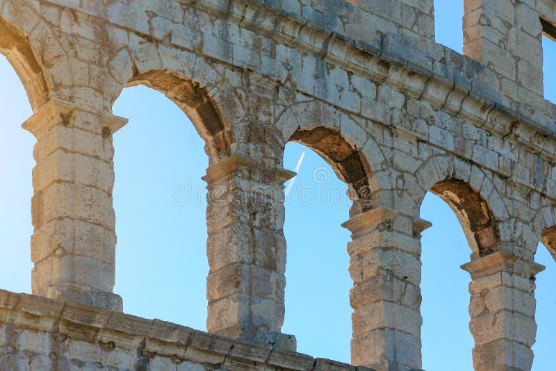 Old arched windows and sky stock photo Image of 