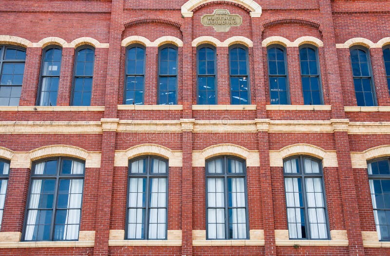 Arched Windows In Old Brick Wall Stock Image Image of 