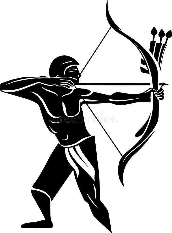 Archer. Archery Vector Logo. Man Aiming His Bow with Arrows Stock ...