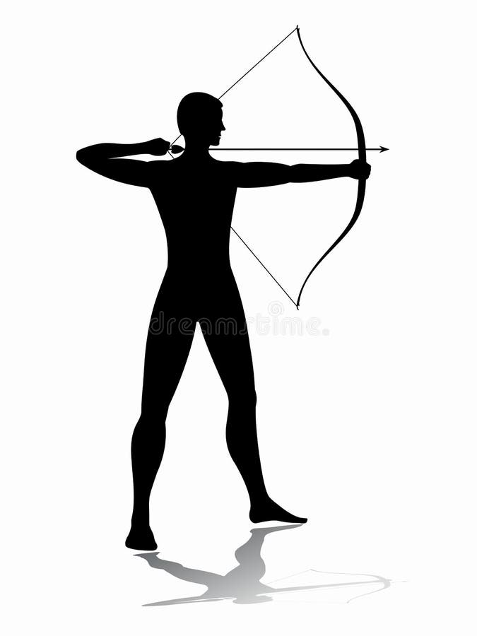 Archer man, vector sketch