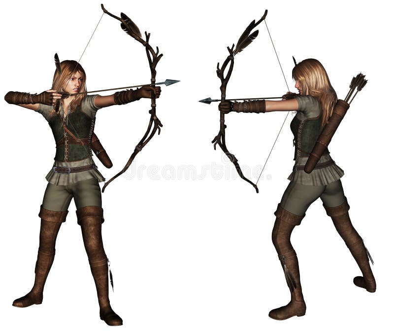 pic Dynamic Archery Poses archer poses stock illustrations 11