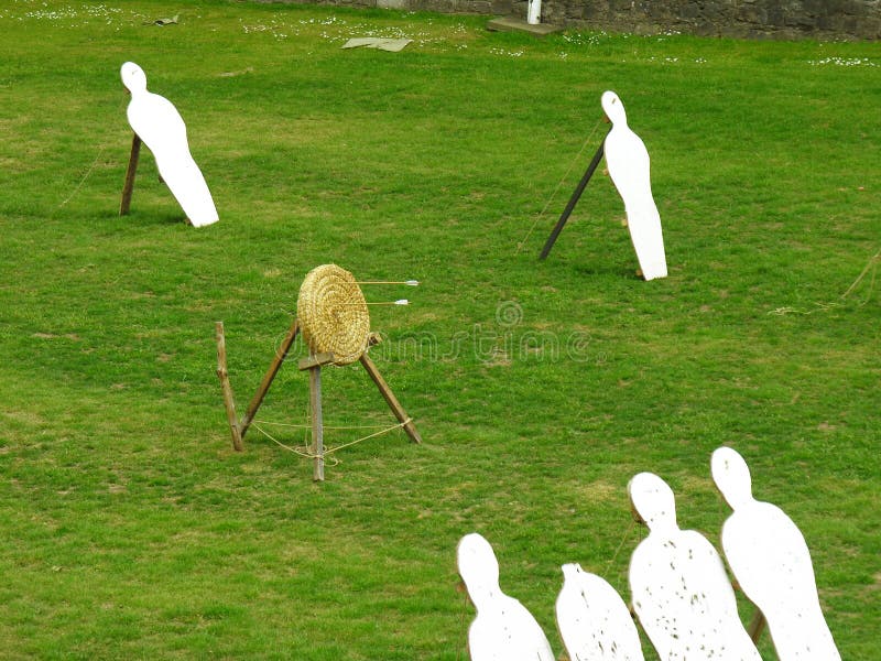 Archery Field with Arrows Hitting Aims Stock Image Image of mastering