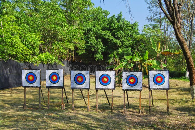 Archery range stock image. Image of orange, blue, range 8028569