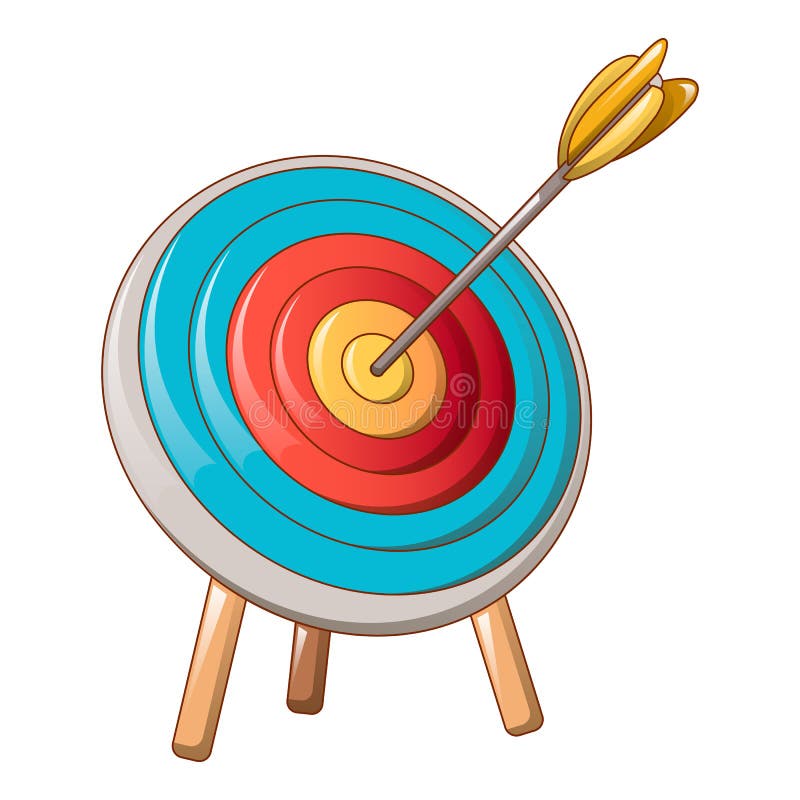 Archery Target Icon, Cartoon Style Stock Vector - Illustration of arrow,  goal: 118284632