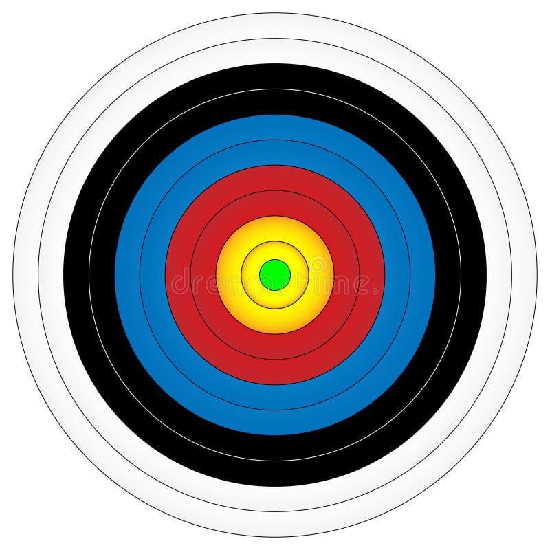 Archery Target, Bullseye, On White, Vector Illustration Stock Vector ...