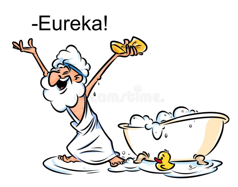 Archimedes Eureka Swimming Bath Cartoon Illustration Stock Illustration -  Illustration of academician, funny: 60611794