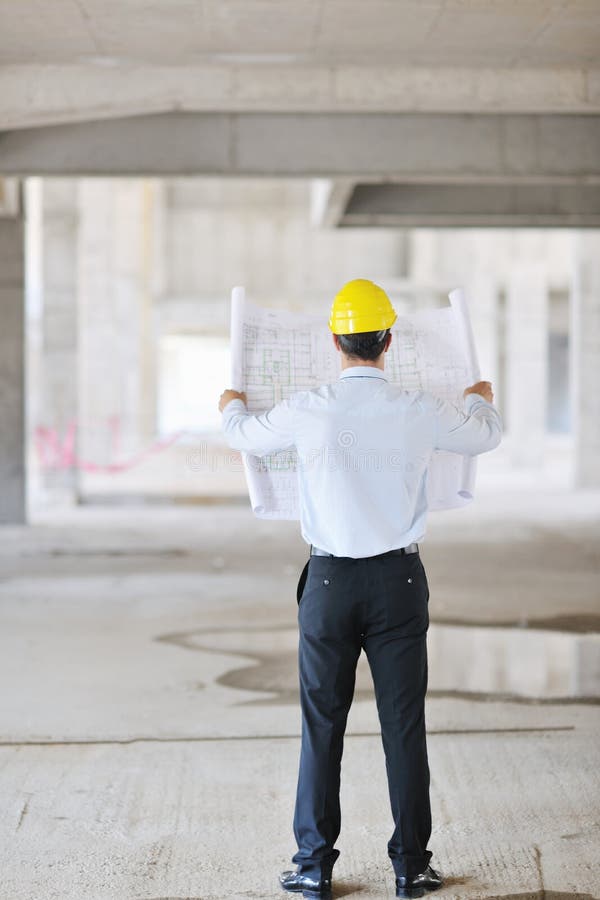 Architect on construction site stock images