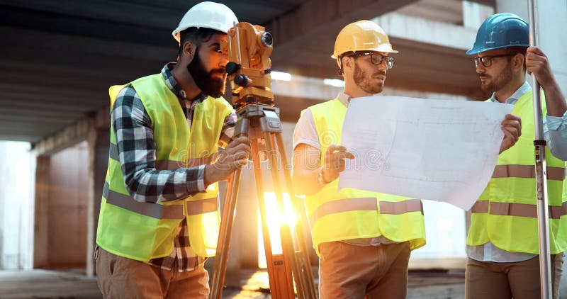Architect consult engineer on construction site stock images Architect consult engineer on construction site stock images