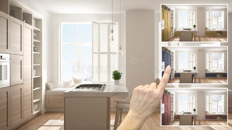 Architect Designer Concept Hand Showing Modern Wooden