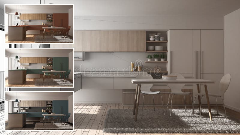 Choose the right colour for your. Interior Design Kitchen Colors - Architect Designer Concept Kitchen Colors Different Options Interior Design Project Draft Color Picker Material Sample Stock Illustration Illustration Of Material Design 116262434