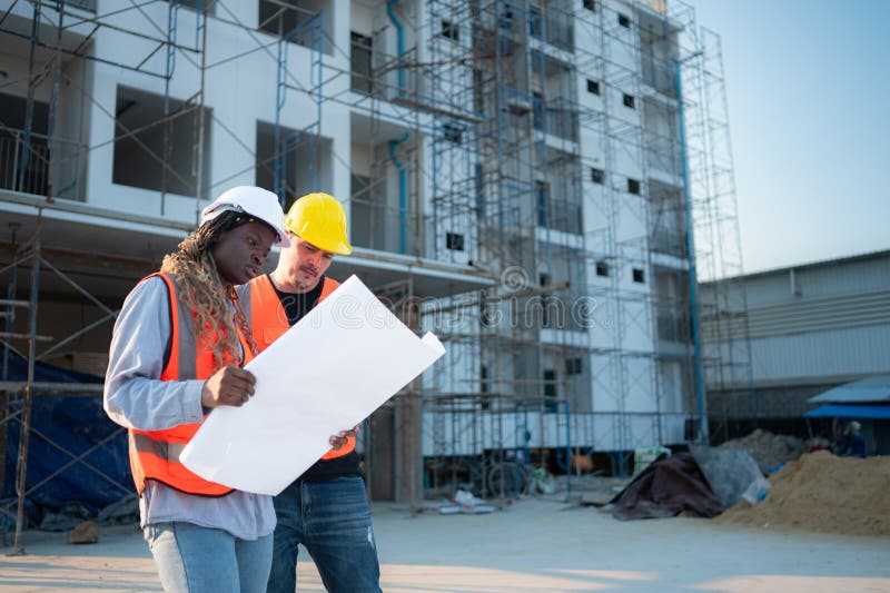 Architect and Engineer with Experience in Multistory Building Construction Stock Photo Image