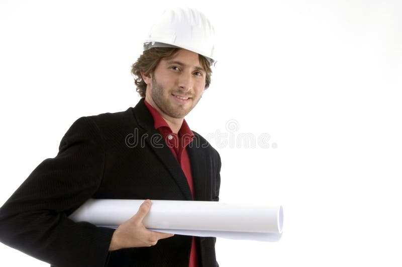 Architect holding blueprint