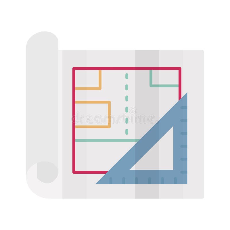 Architect paper Isolated Vector icon Which can easily modify or edit stock illustration
