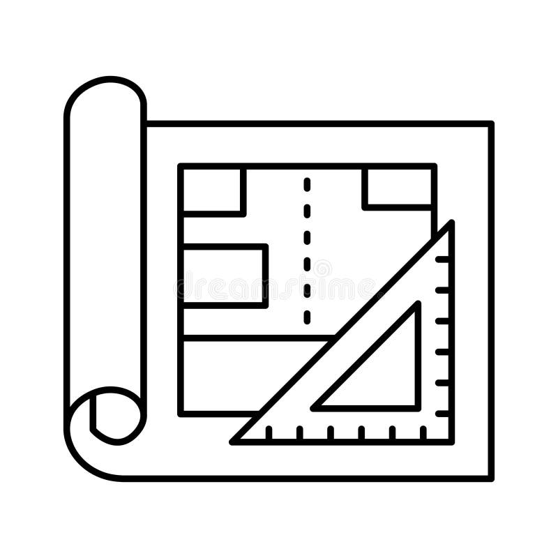 Architect paper Isolated Vector icon Which can easily modify or edit royalty free illustration
