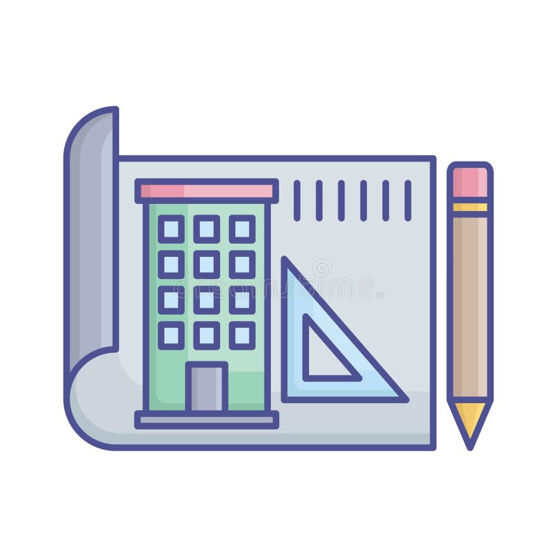 Architect paper Vector Icon which can easily modify or edit stock illustration
