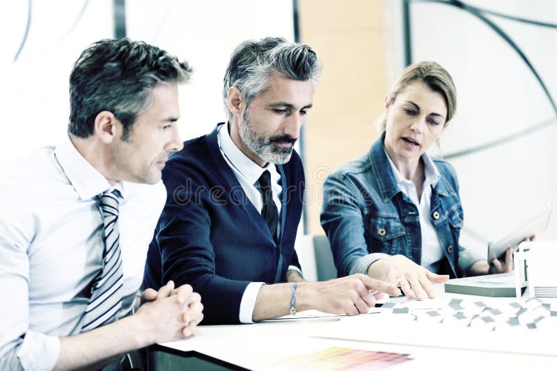 Architects working on a project royalty free stock photography Architects working on a project royalty free stock photography