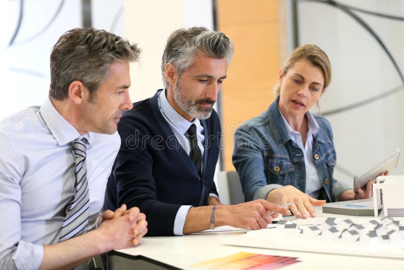 Architects Working on Realestate Project Stock Image Image of people