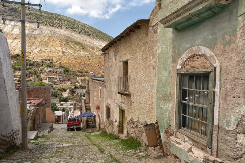 Architecturaal close-updetail van hoofdzakelijk verlaten gebouwen in Real DE Catorce royalty-vrije stock afbeelding Architecturaal close-updetail van hoofdzakelijk verlaten gebouwen in Real DE Catorce royalty-vrije stock afbeelding