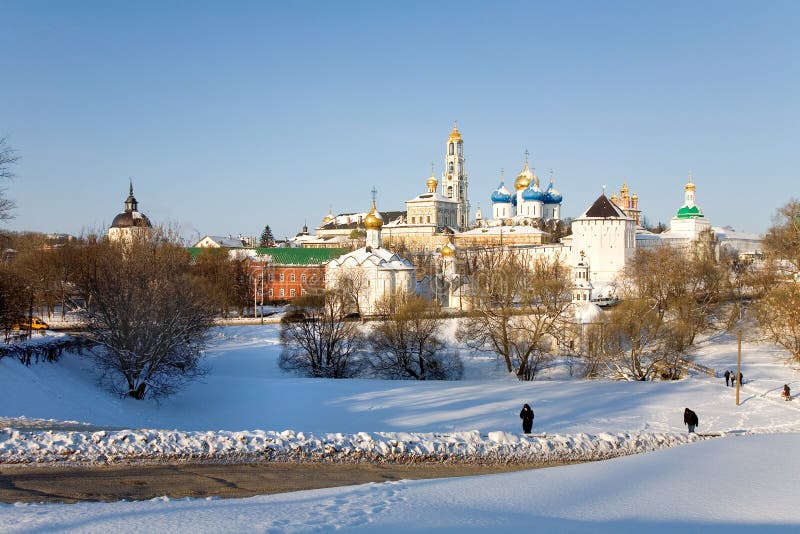 Architecturaal Ensemble van Sergius Lavra. Sergiev Posad stock foto Architecturaal Ensemble van Sergius Lavra. Sergiev Posad stock foto