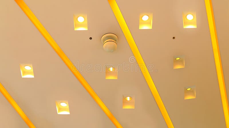 Architectural abstract ceiling light fixtures royalty free stock photography