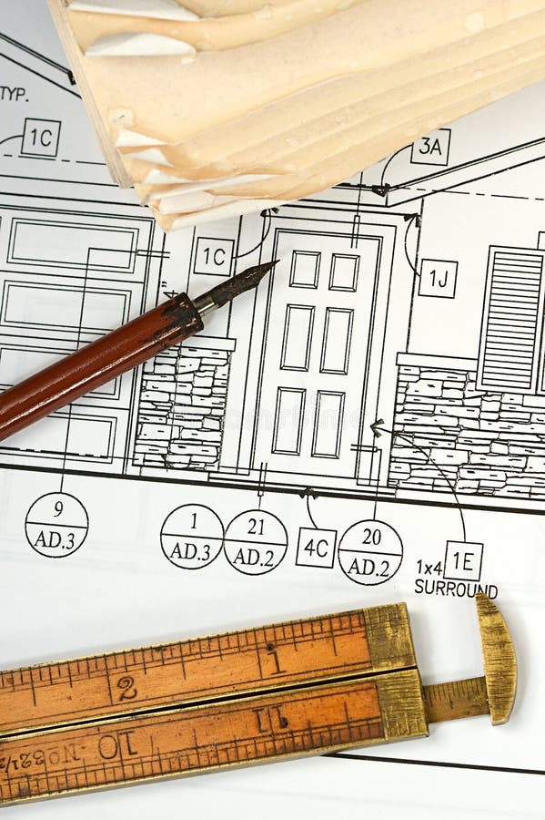 Architectural Blueprints stock image. Image of draw, diagram 7314733