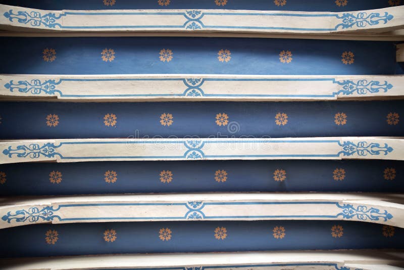 Architectural detail of an ancient ceiling stock photo