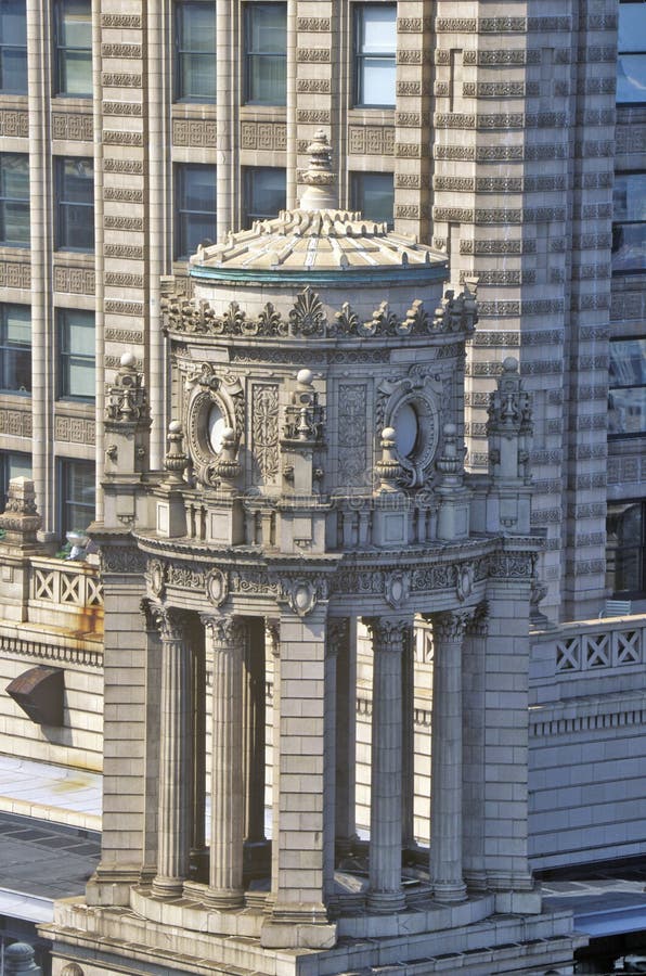 Architectural Detail of Building, Chicago, Illinois stock image