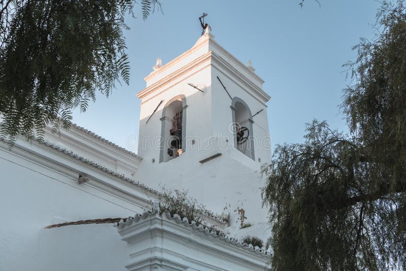 Architectural detail of the Church of Santa Maria do Castelo in Tavira, Portugal